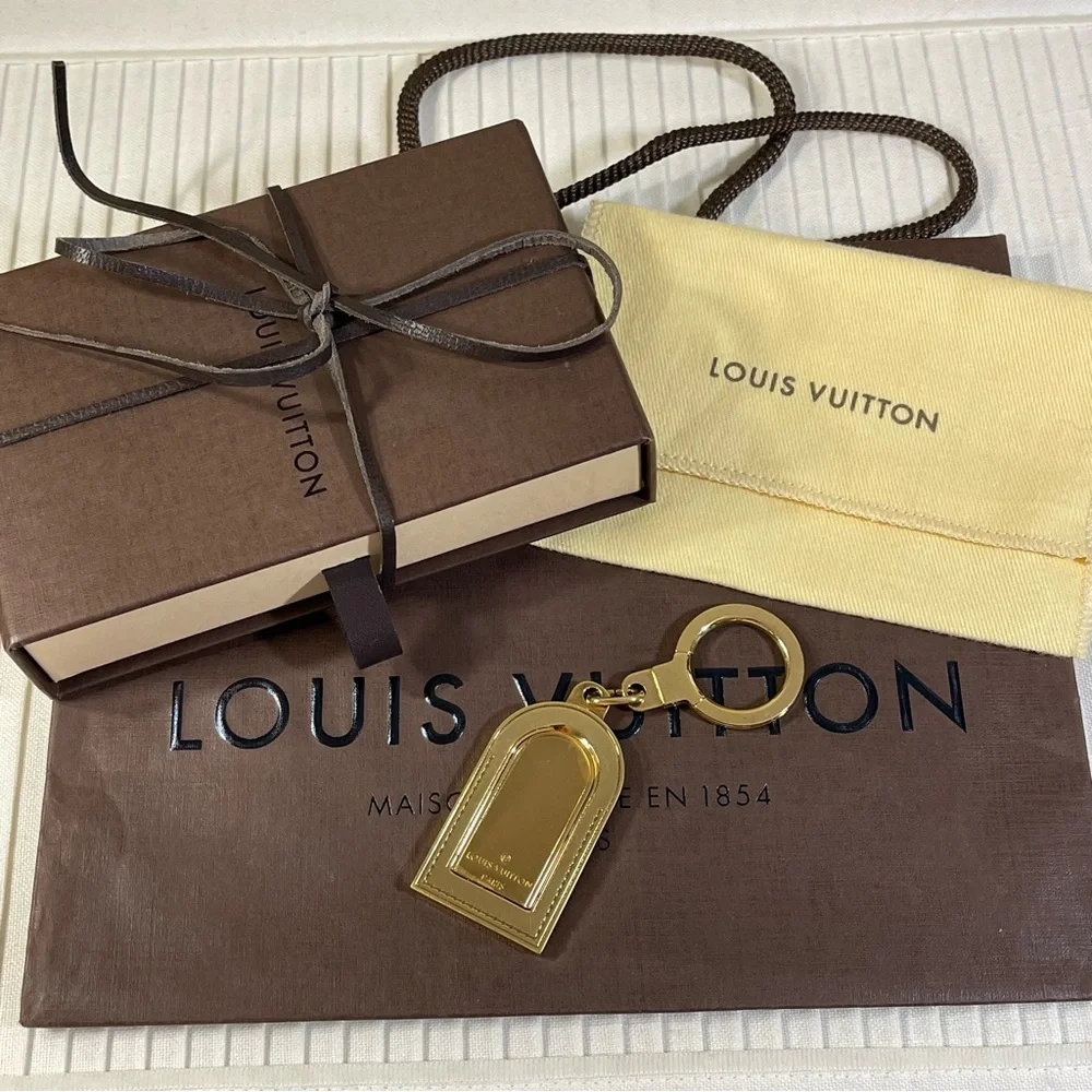 Louis Vuitton Porte-Cles Gold Luggage Tag or Bag Charm
